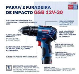 furadeira parafusadeira de impacto bosch